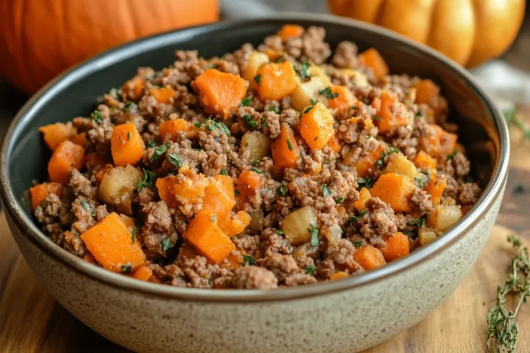 Ground Beef and Pumpkin Dog Food Recipe