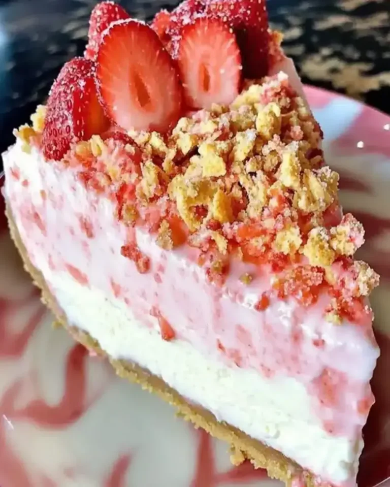 Creamy Strawberry Crunch Cheesecake Recipe