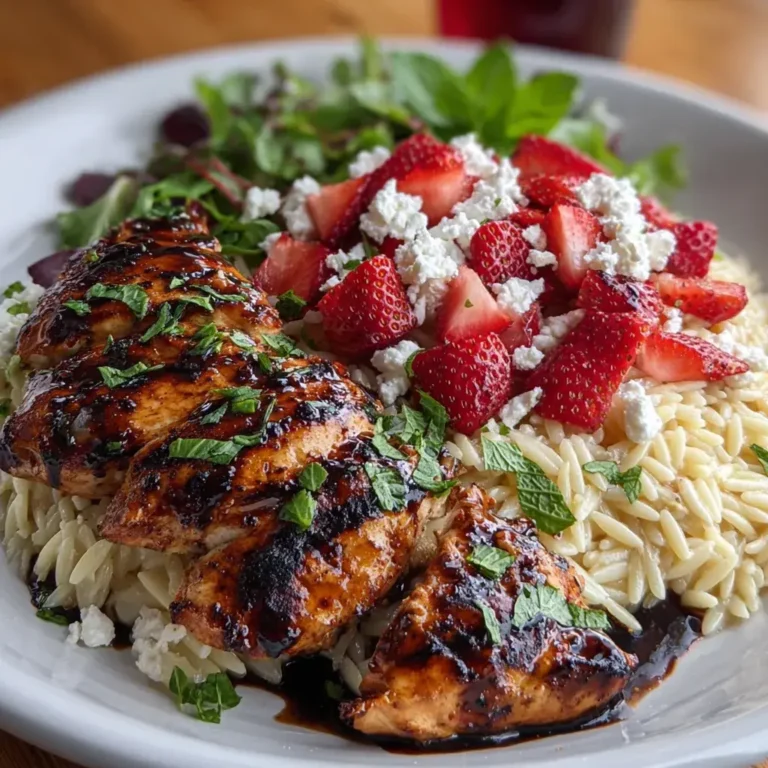 Strawberry Balsamic Chicken Orzo