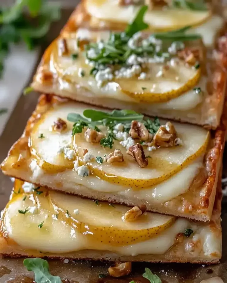 Pear and Gorgonzola Flatbread Recipe | Elegant Dessert Ideas