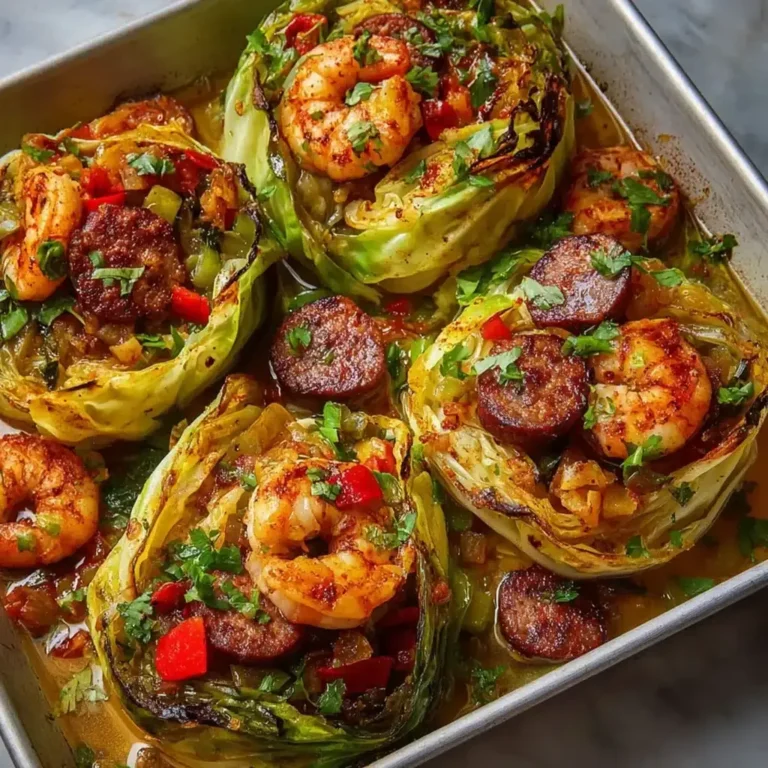 Keto Cajun Shrimp and Sausage Stuffed Cabbage