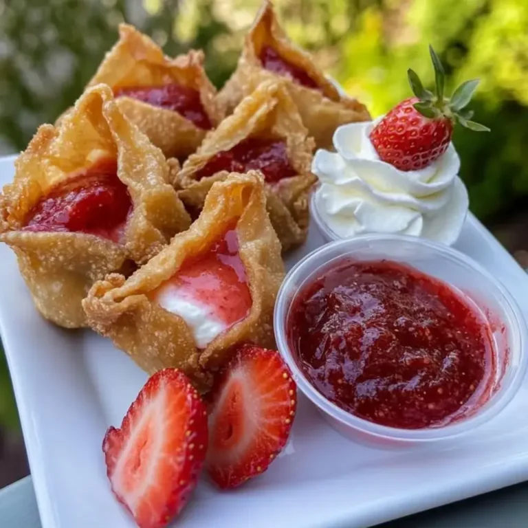 Irresistible Deep Fried Strawberry Cheesecake Wonton Bites