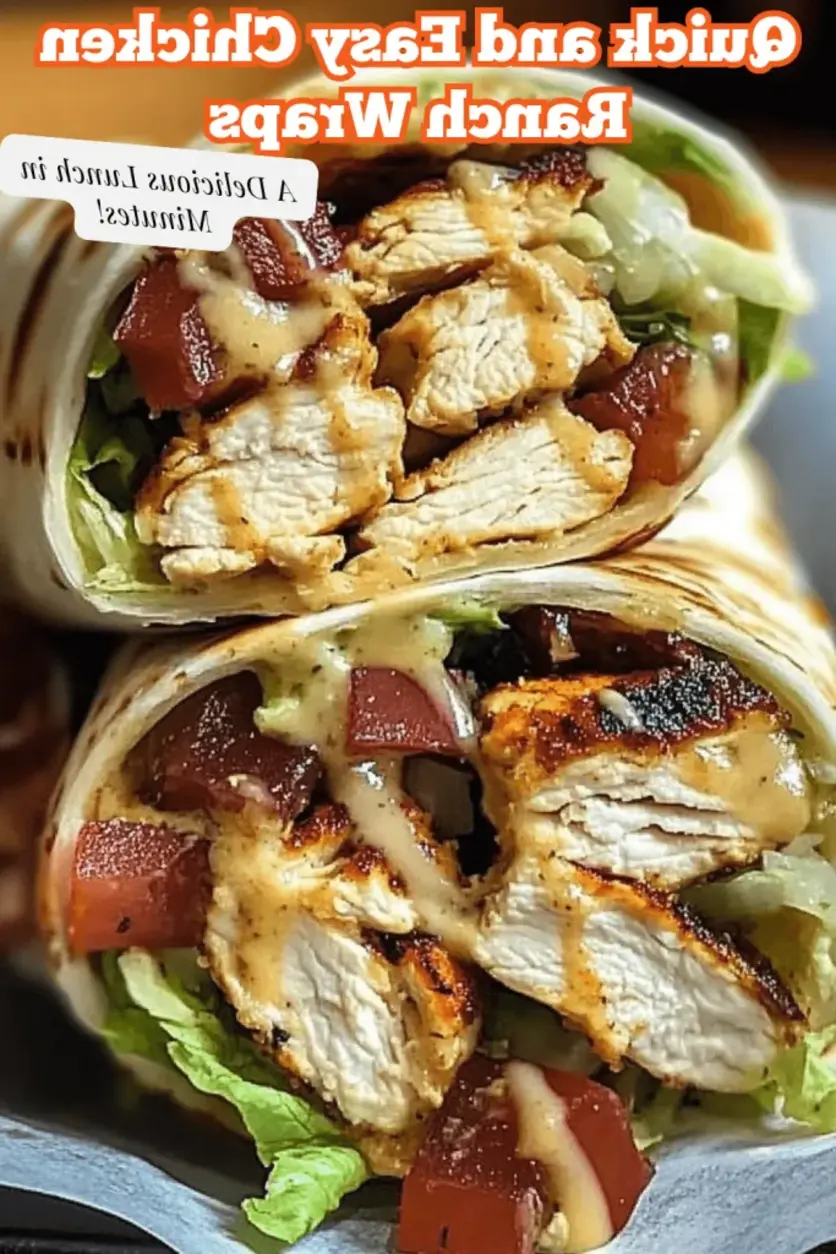 Close-up of Chicken Ranch Wrap ingredients and assembly process, highlighting fresh veggies and flavorful chicken