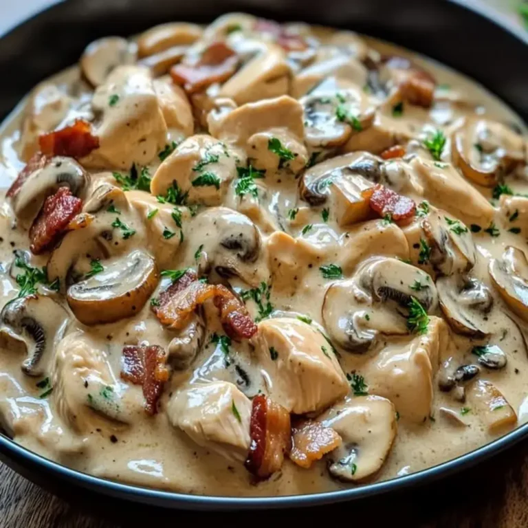 Irresistible Chicken Bacon Mushroom Stroganoff