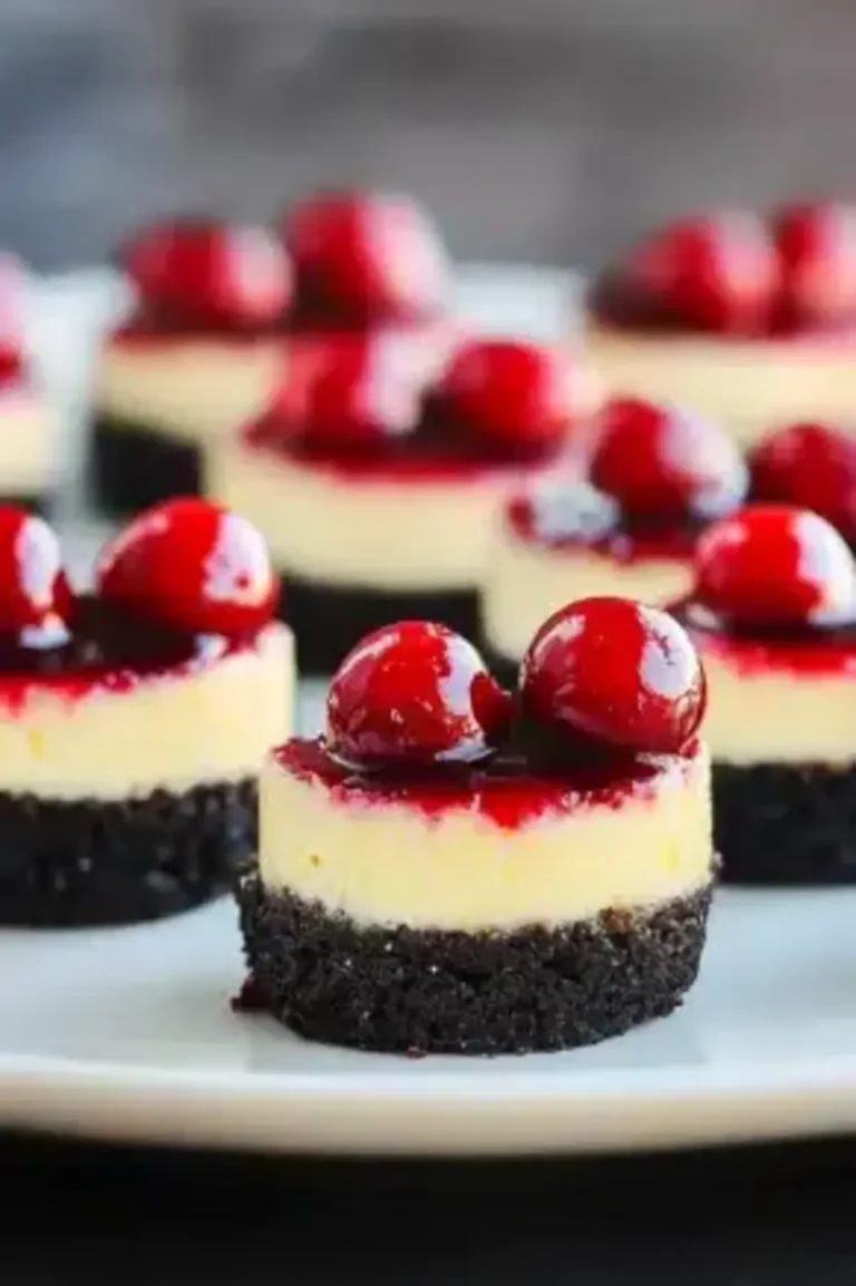 🎉 Mini Cheesecakes with Maraschino Cherry Magic