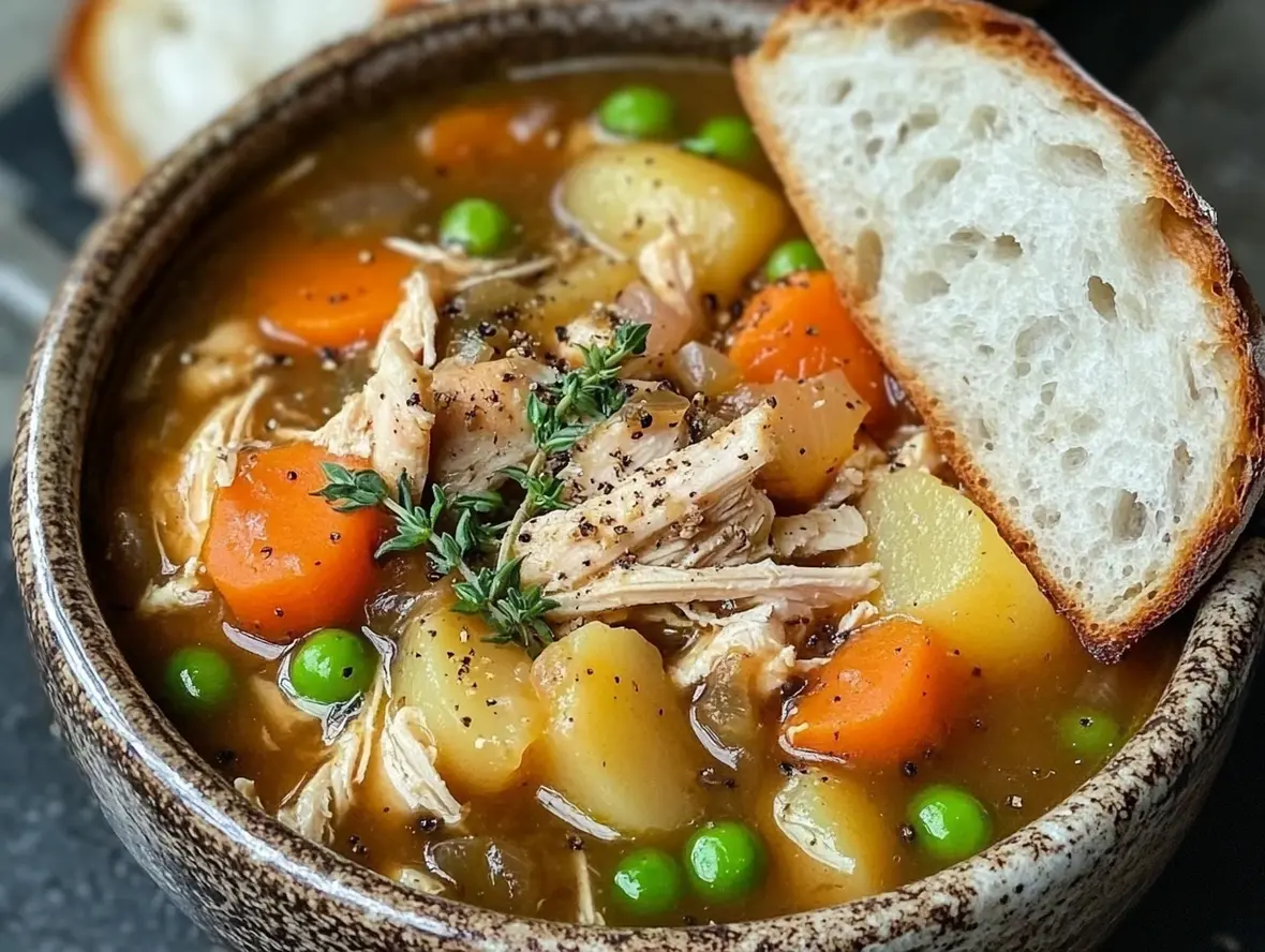 Hearty Chicken Vegetable Stew in a Dutch Oven