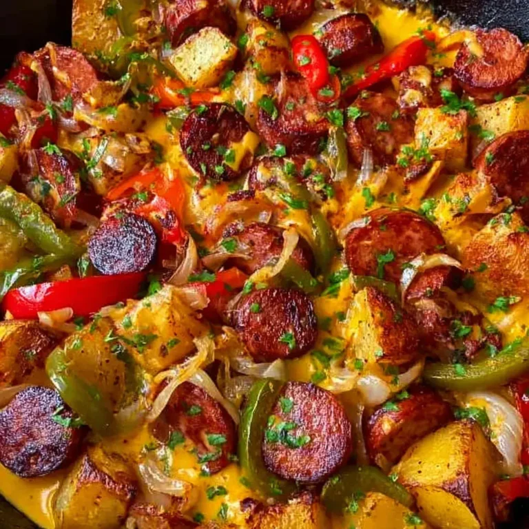 Cheesy Potato Kielbasa Skillet