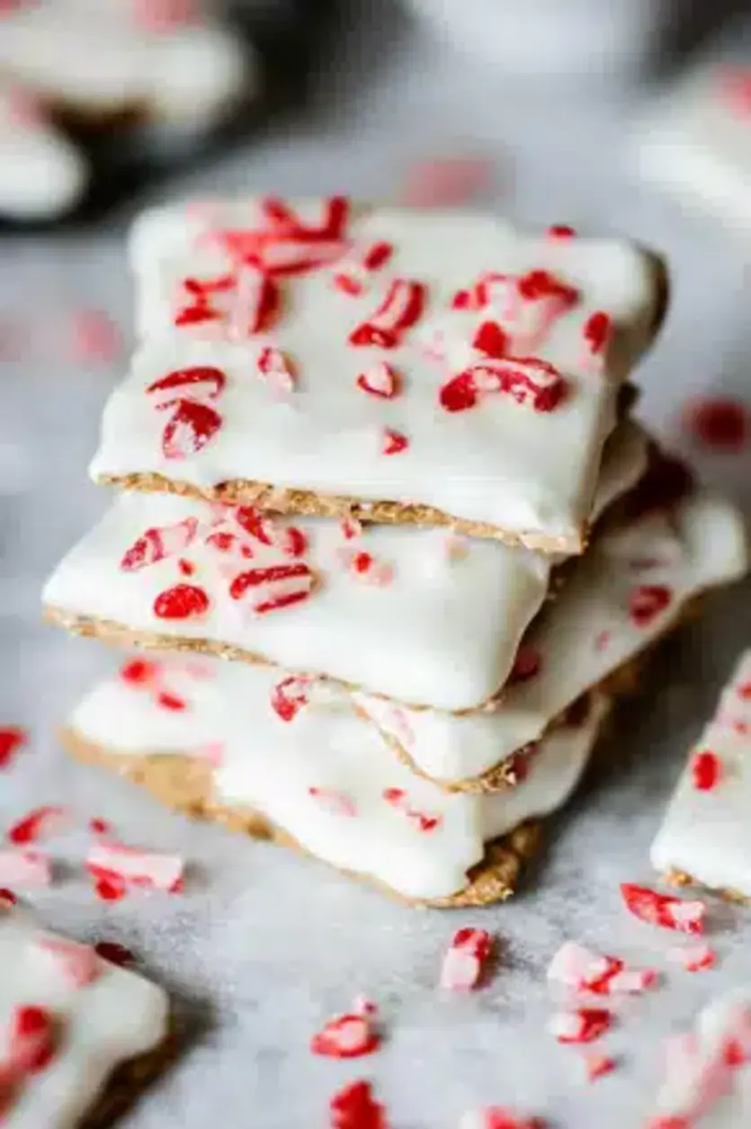 Holiday Peppermint White Chocolate Crackers ready to be made