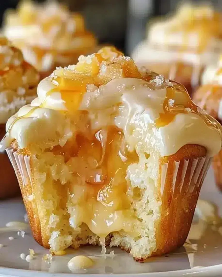 Delicious Honey Peach Cream Cheese Cupcakes ready to be frosted