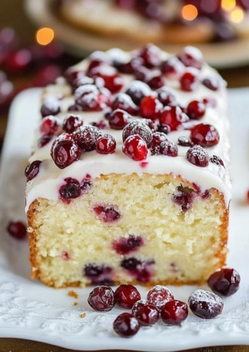 Christmas Cranberry Pound Cake with Mini Cheesecake Swirl