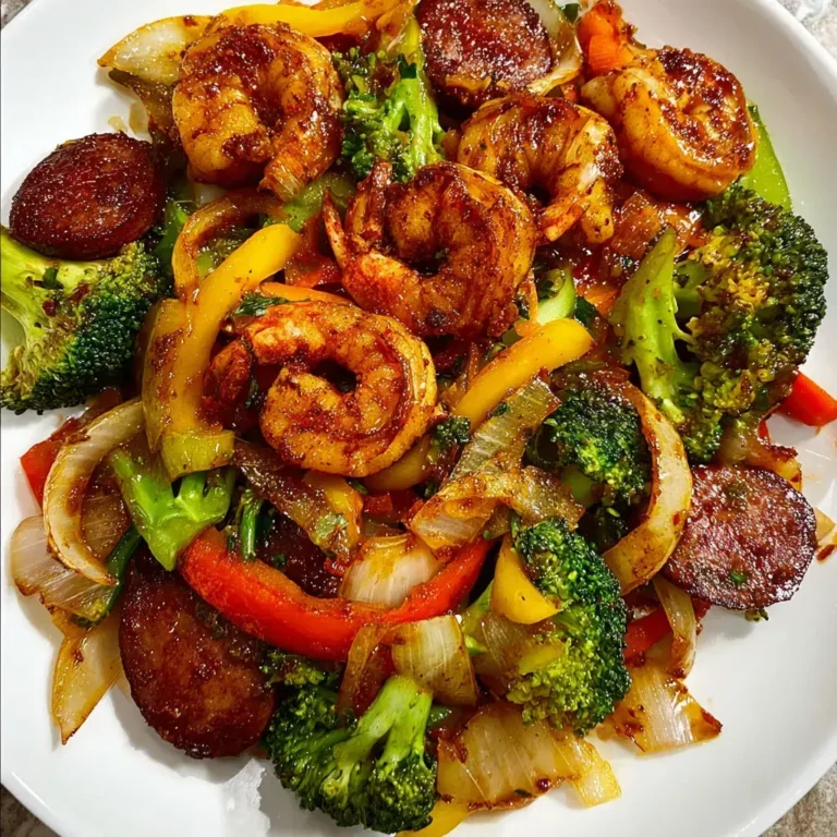 Shrimp Sausage Veggie Stirfry