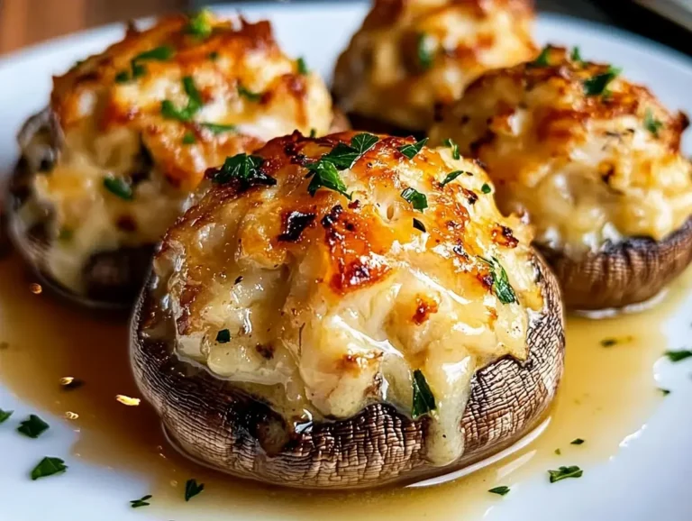 Easy Stuffed Mushrooms with Crab and Cheese