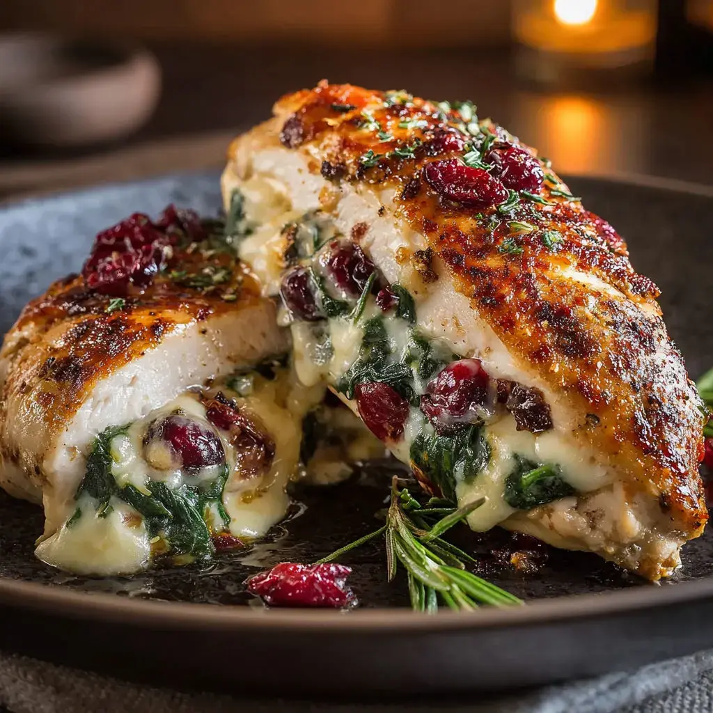 Sliced stuffed chicken on a plate ready to serve