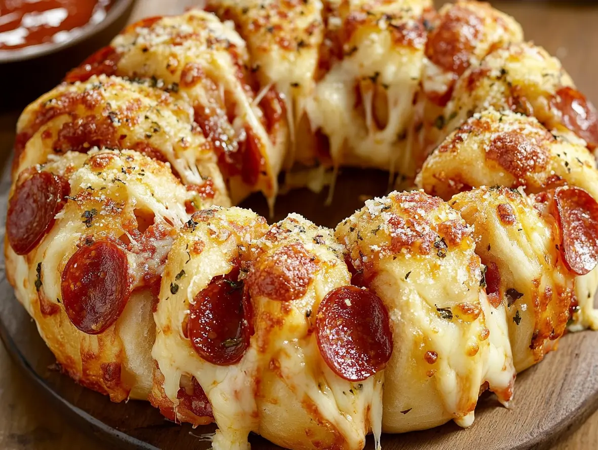 Pull Apart Pizza Bread ready to be served