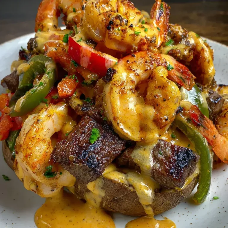 Steak Shrimp Baked Potato