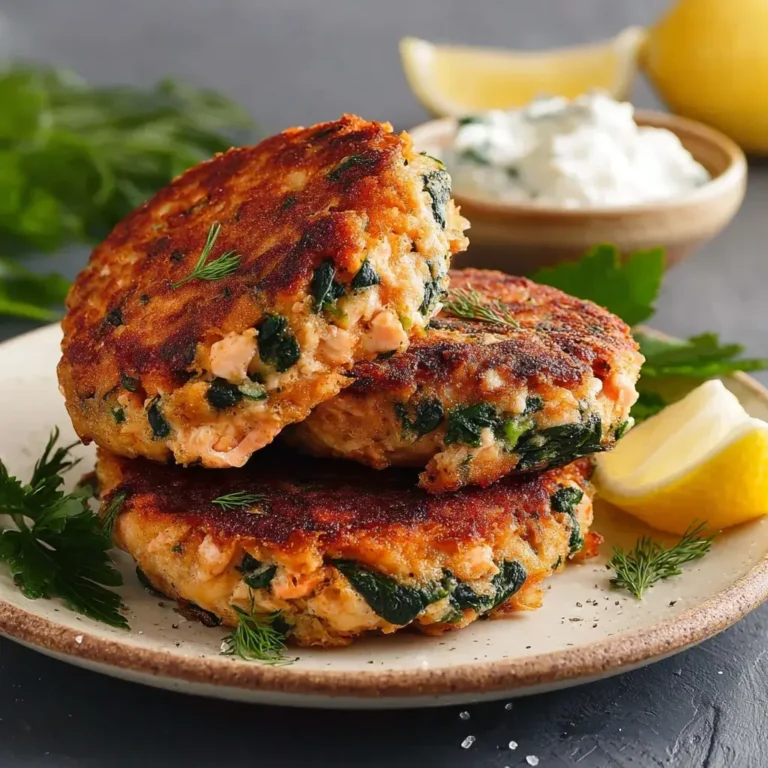 Mediterranean Salmon Spinach Patties