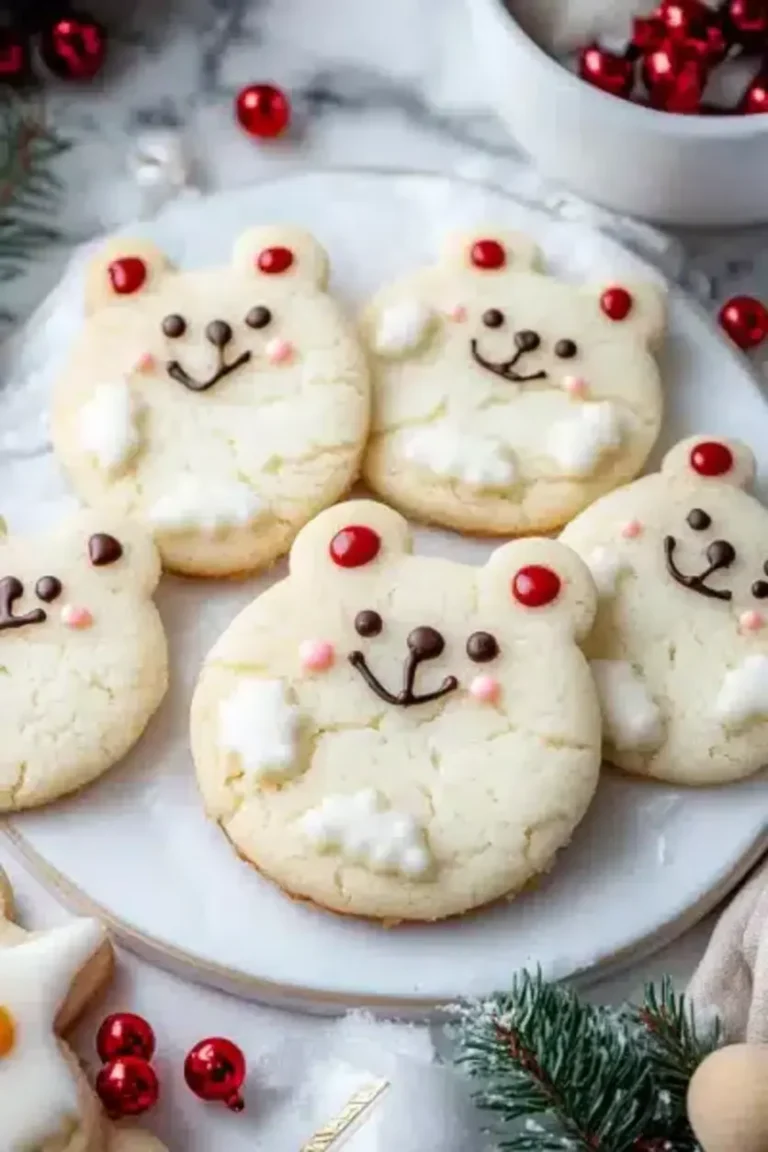 🐻 Whimsical Polar Bear Cookies: A Holiday Delight 🎄