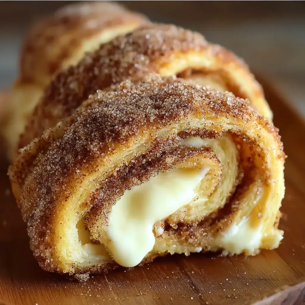 Baked Cinnamon Sugar Cream Cheese Rolls with golden topping.
