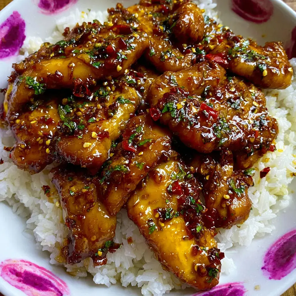 Close-up of marinated Honey Garlic Chicken Thighs ready for cooking, showcasing the glossy glaze and fresh ingredients.