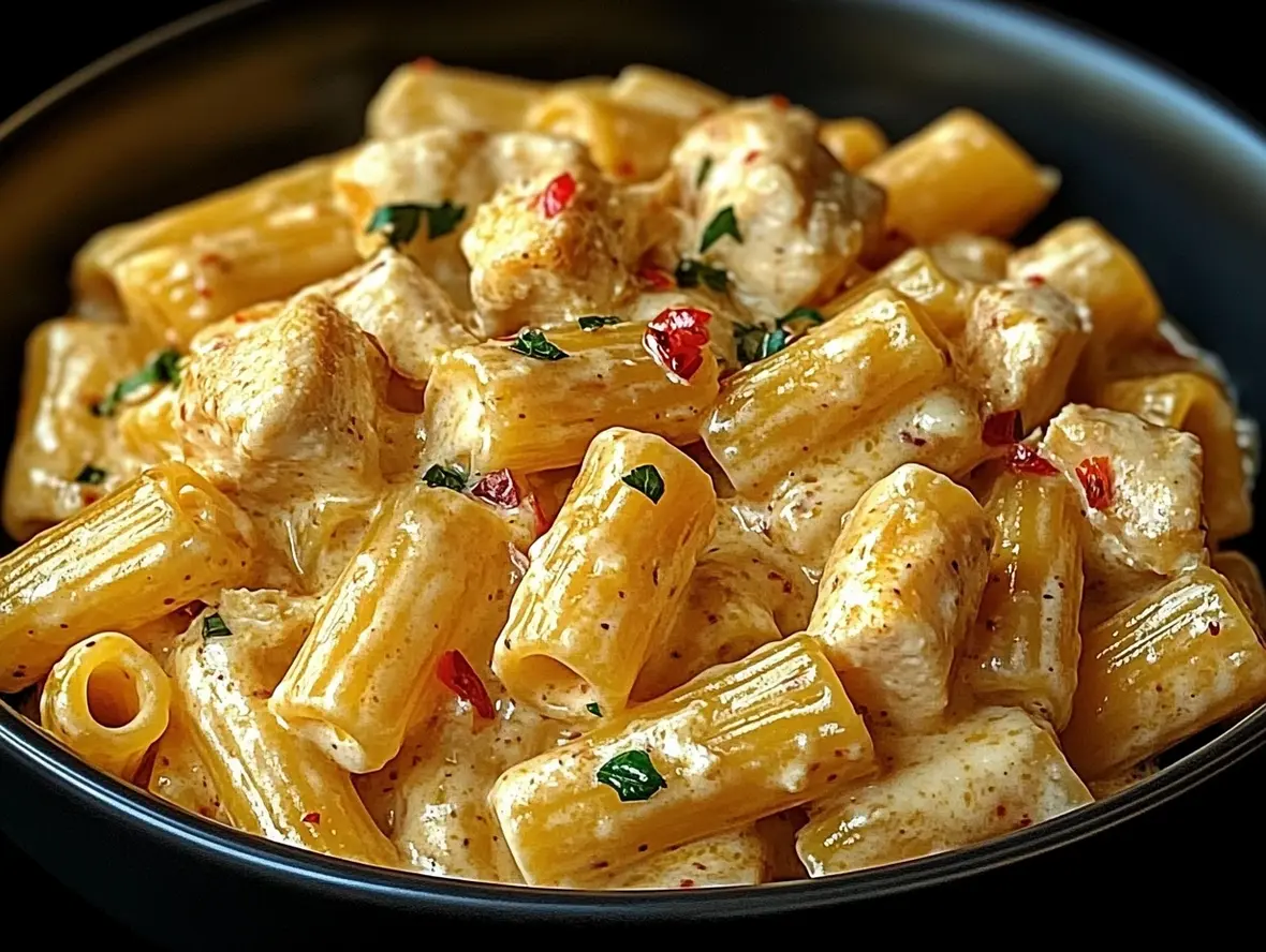Creamy Baked Chicken Ricotta Pasta in a serving bowl