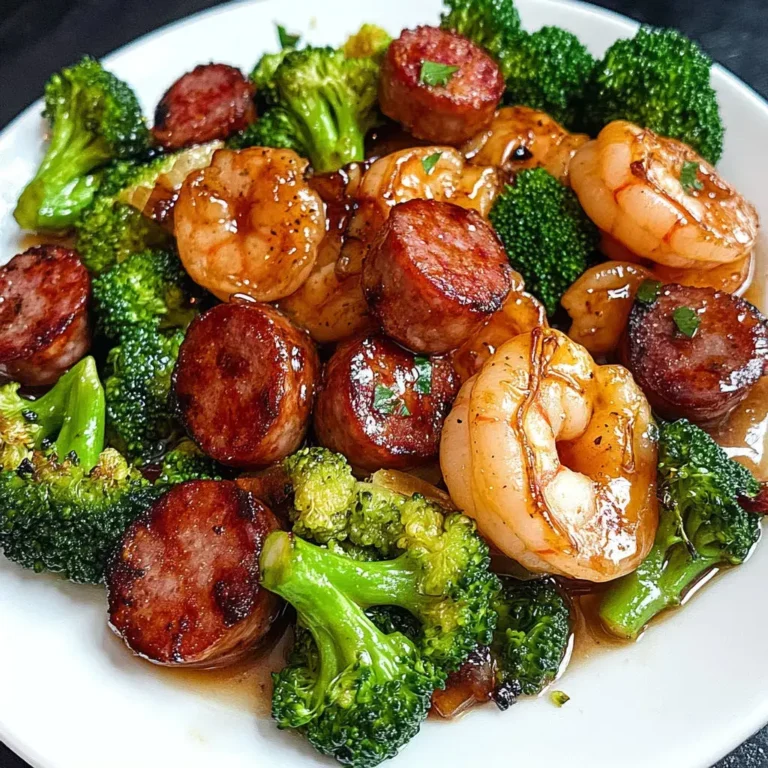 Honey Garlic Shrimp Sausage Broccoli