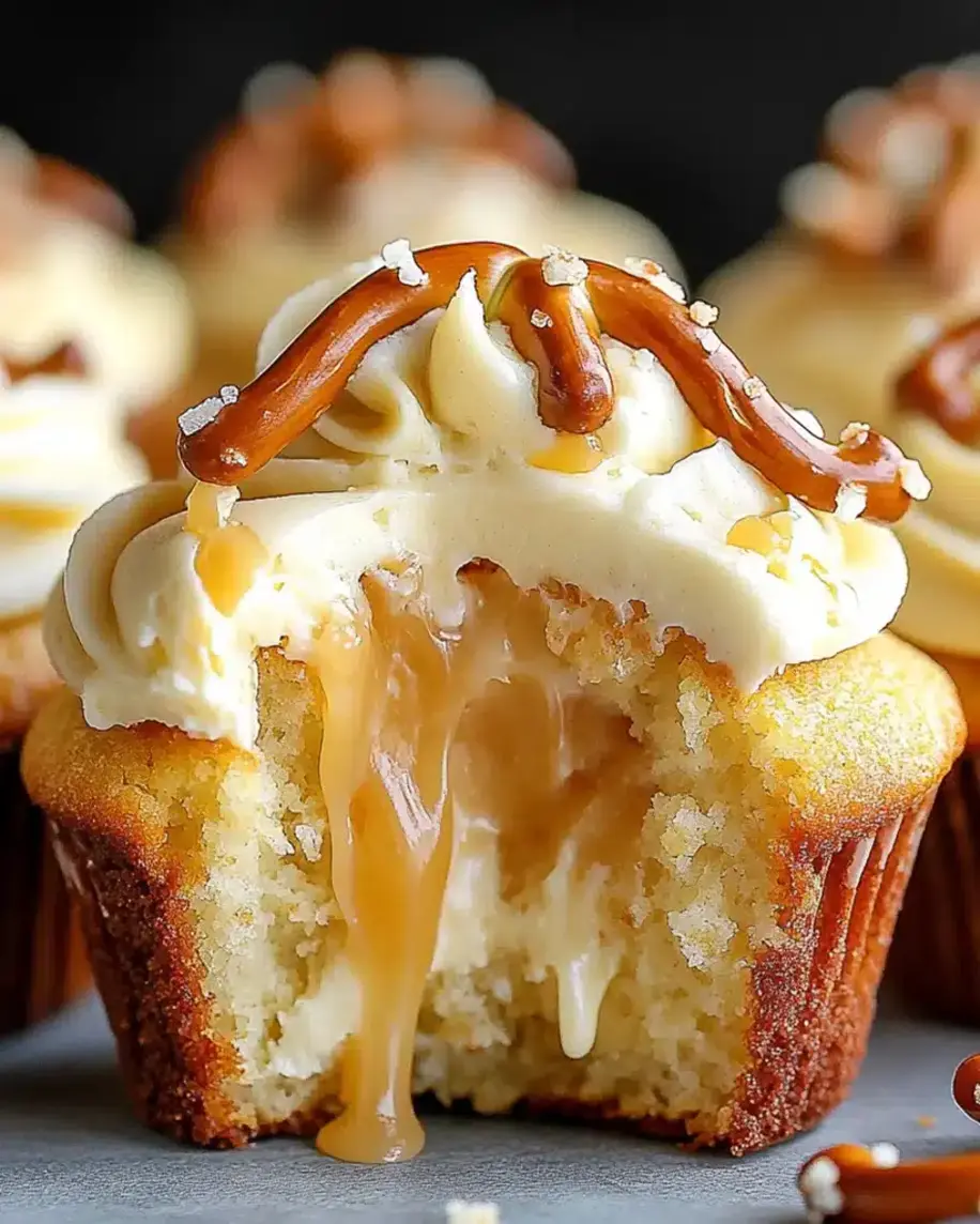 Salted Caramel Cream Cheese Cupcakes ready to be frosted