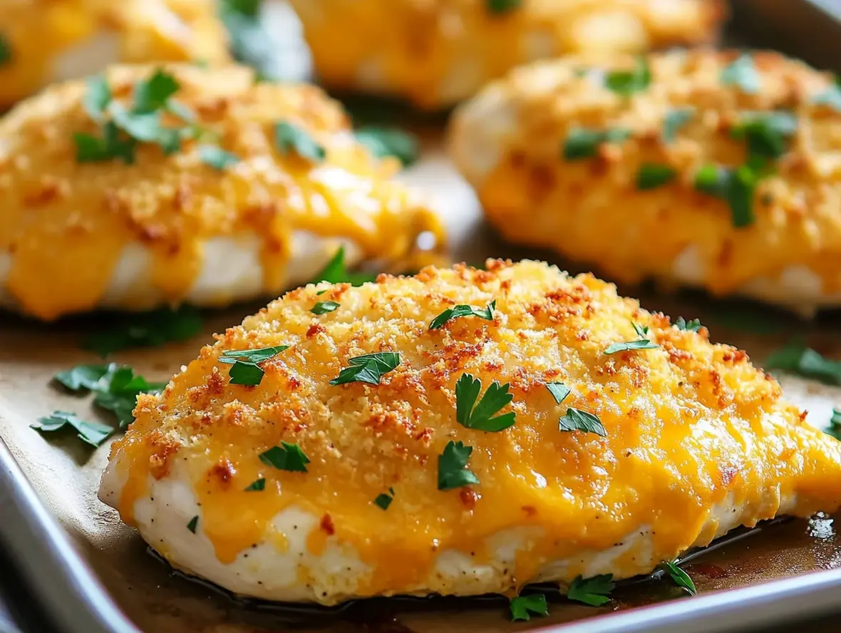 Crispy Cheddar Chicken being prepared.