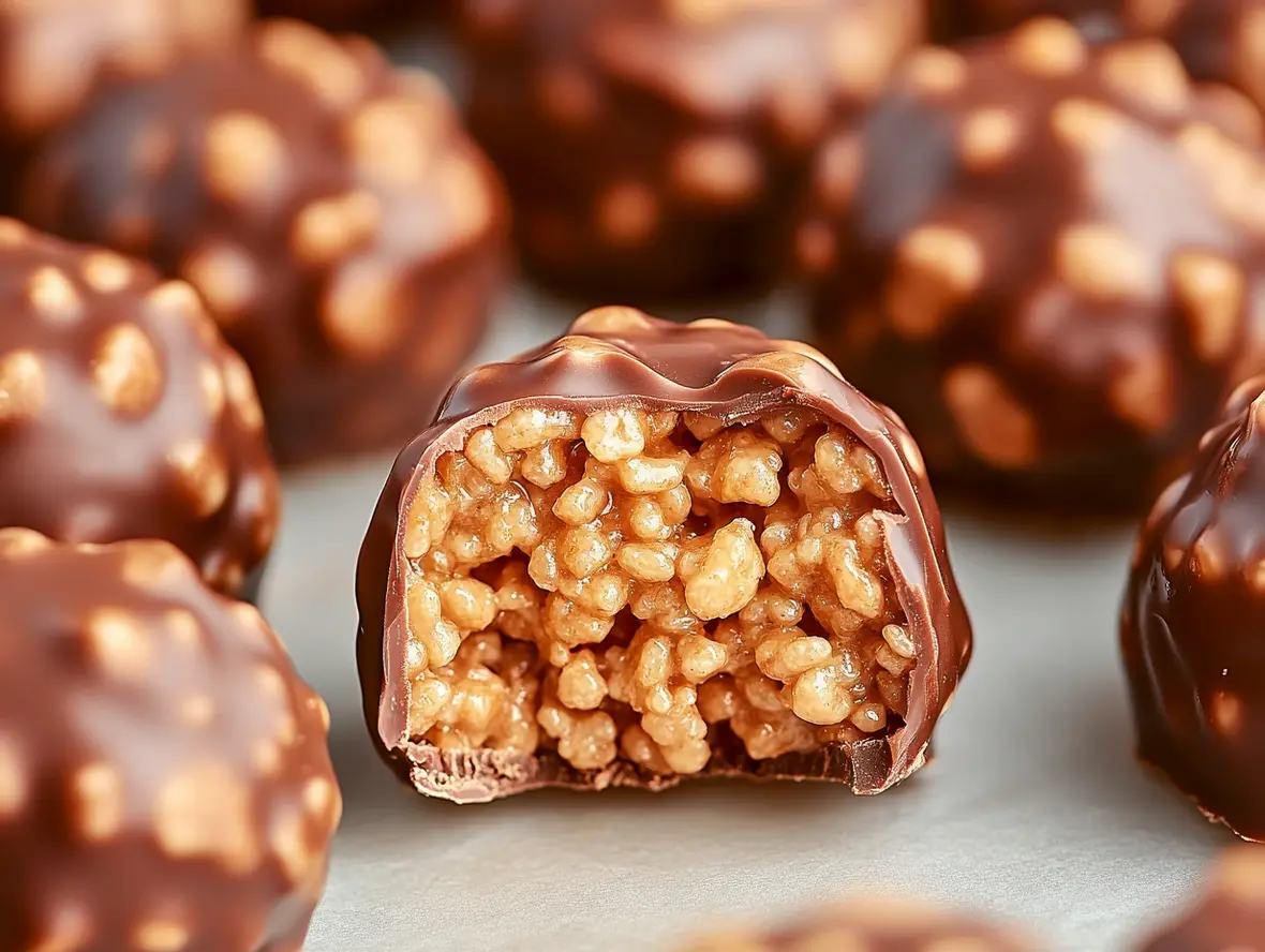 Delicious Rice Krispie Peanut Butter Balls ready to be enjoyed
