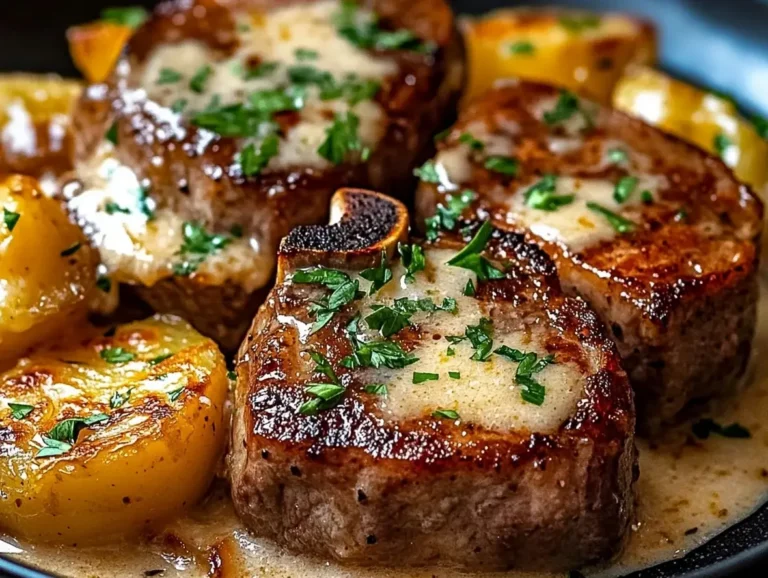 Cheesy Potato Bake Recipe with Beef Chops Delight