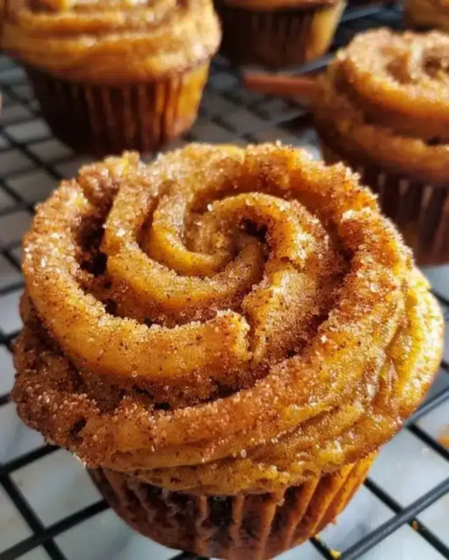 Delicious Cinnamon Sugar Swirl Muffins cooling on a wire rack