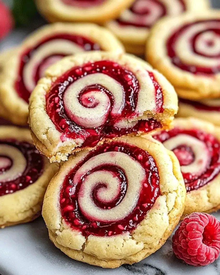 Finished Raspberry Swirl Shortbread Cookies on a plate