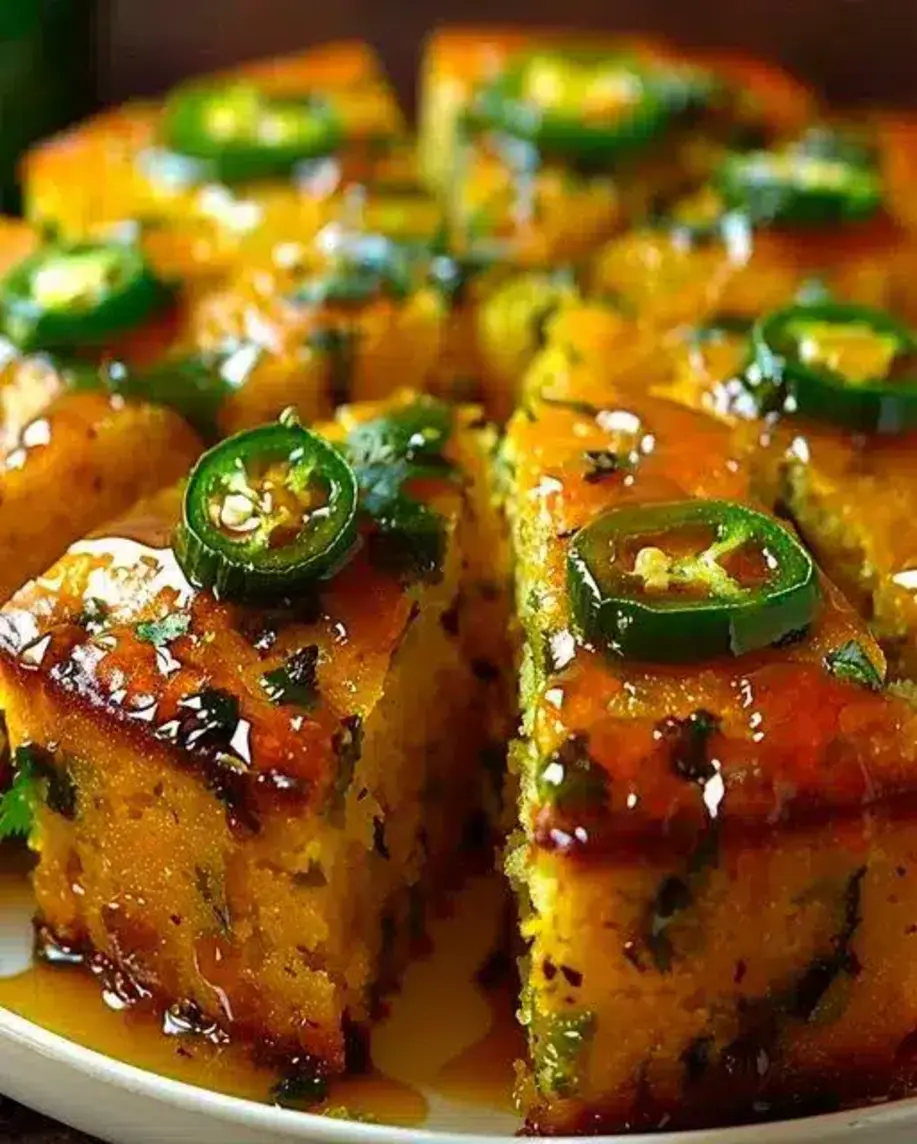 Spicy Jalapeño Cornbread with Sweet Lime Honey Glaze