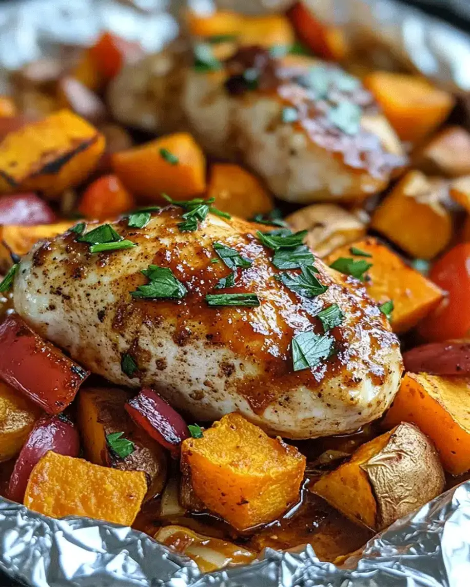 BBQ Chicken and Sweet Potato Foil Packets