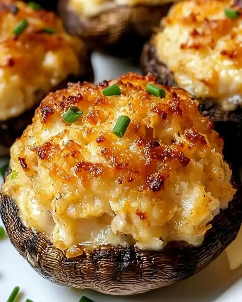 Creamy Crab Stuffed Mushrooms recipe in preparation stage