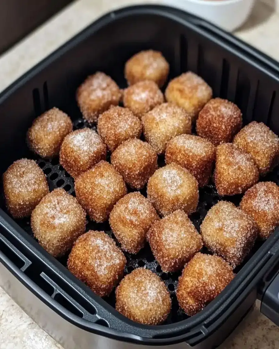 Air Fryer Cinnamon Sugar Churro Bites arranged attractively