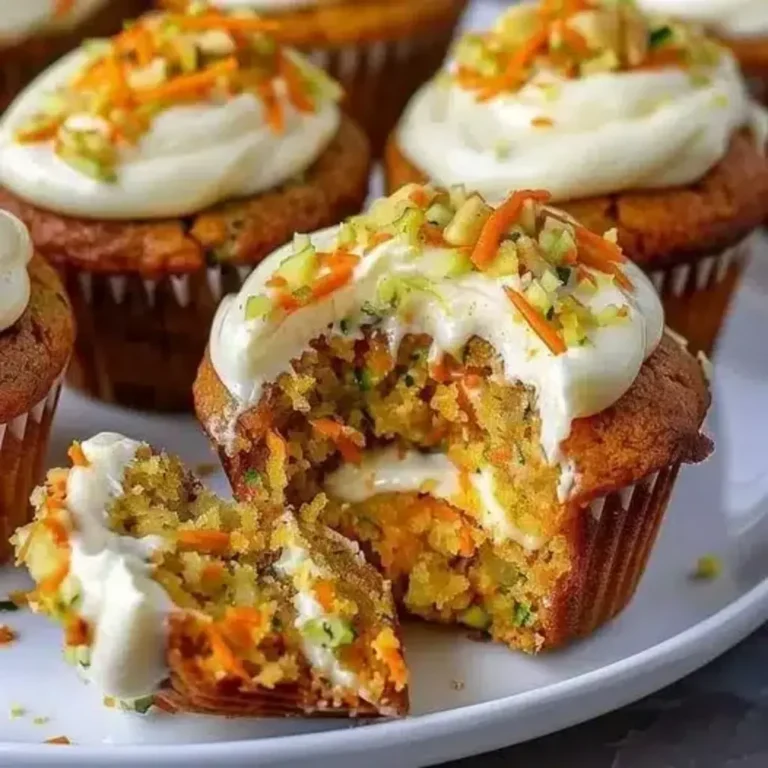 Carrot Apple Zucchini Muffins Recipe with Frosting