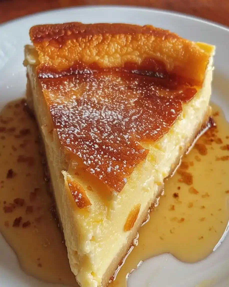 Honey Cinnamon-Sugar Sopapilla Cheesecake on a serving platter