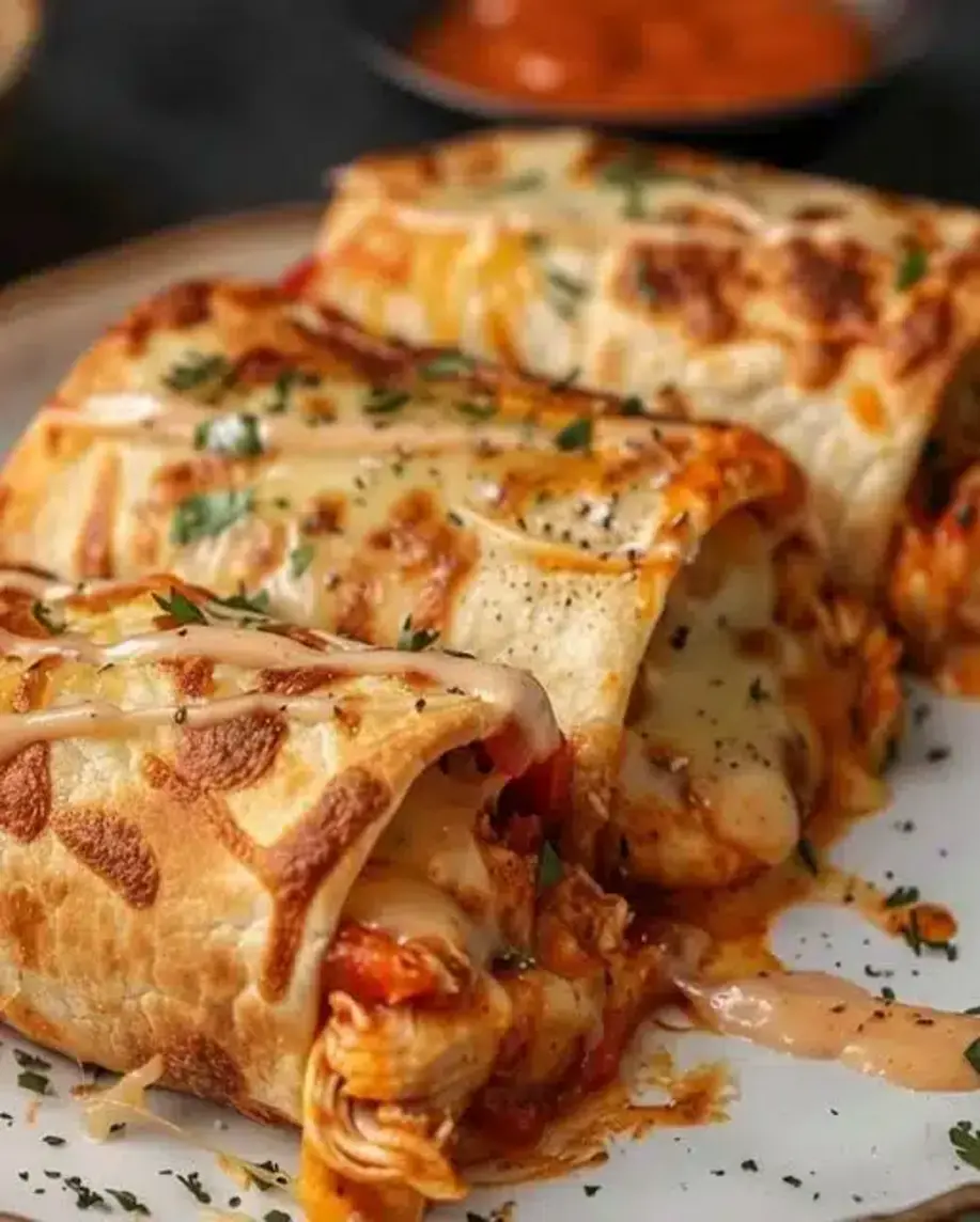 Flavorful baked chicken chimichangas ready to be served.