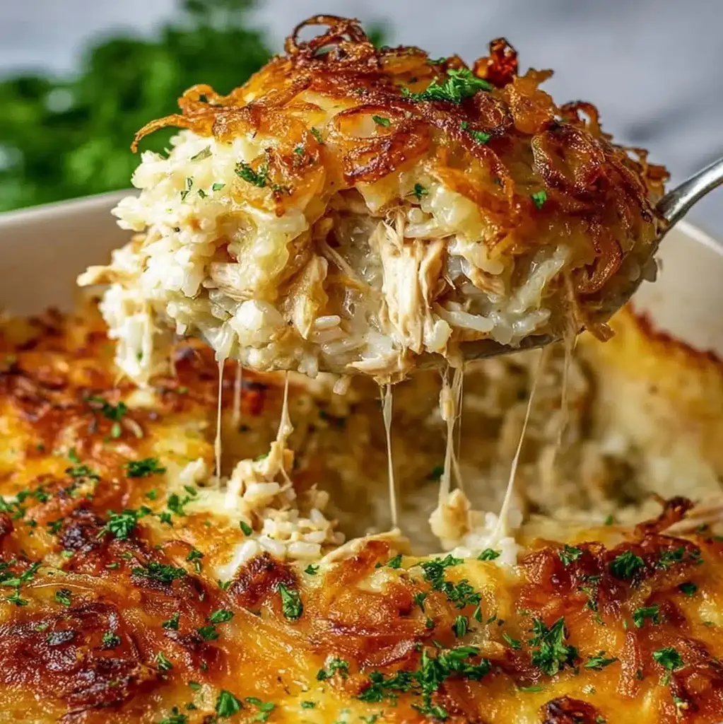 Delicious Cheesy French Onion Chicken Casserole