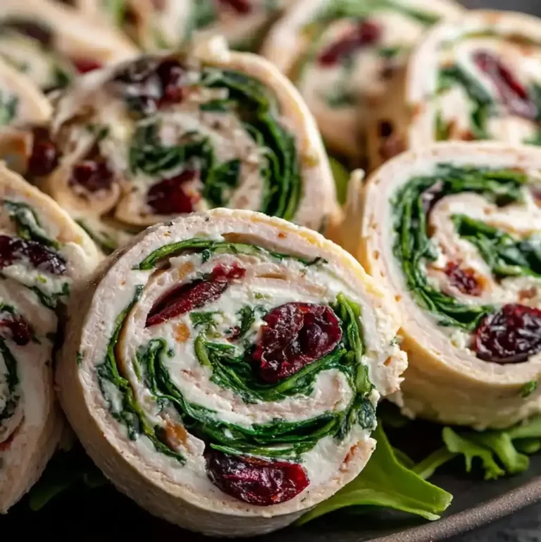 Turkey Cranberry Pinwheels – Easy Party Snack Idea