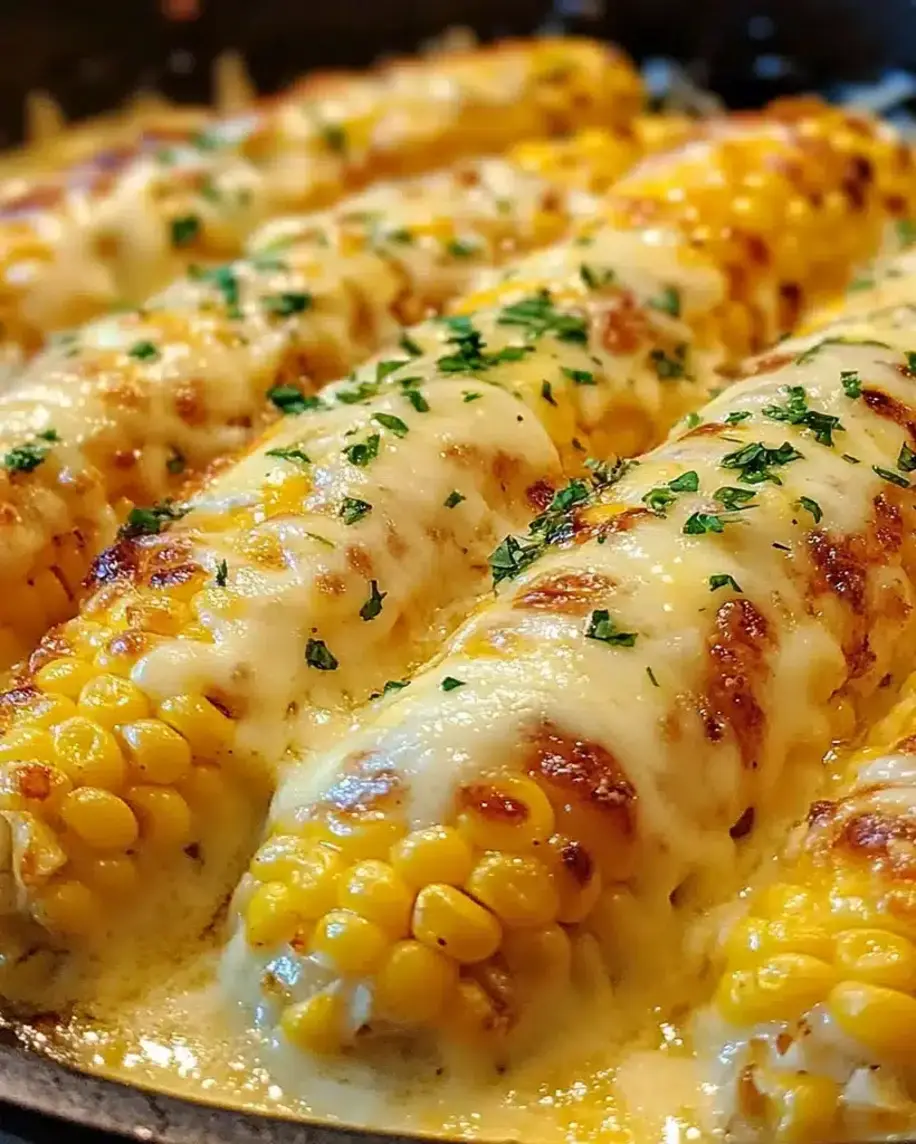 Cheesy Baked Mexican Street Corn on a baking sheet.