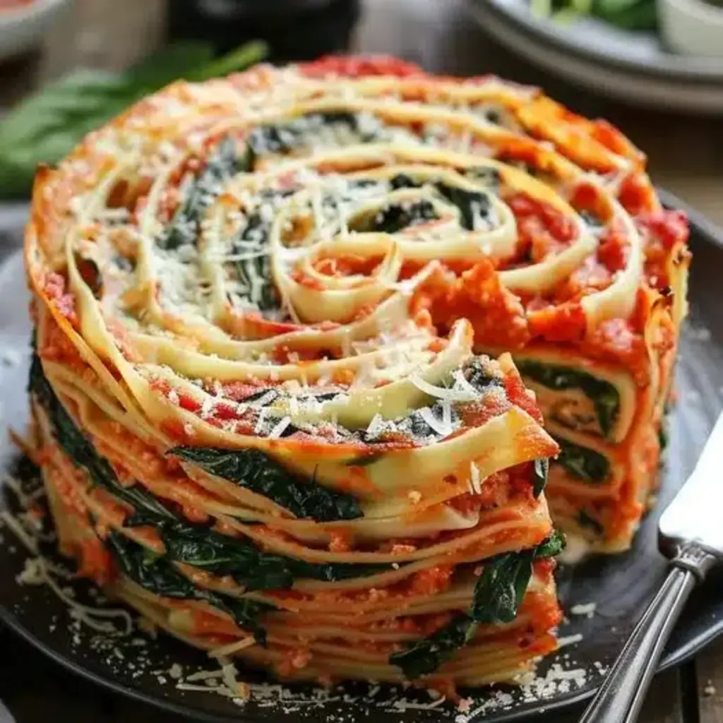 Spiral Vegetable Lasagna ready to be baked
