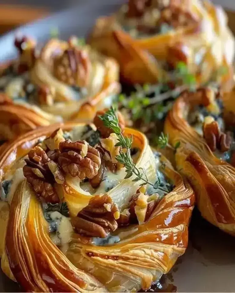 Blue Cheese Walnut Thyme Puff Pastry Twirl Recipe