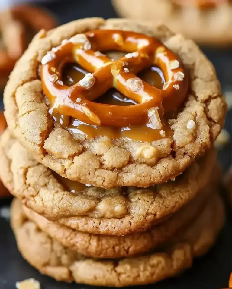 Salty-Sweet Pretzel Peanut Butter Cookies | Easy Dessert