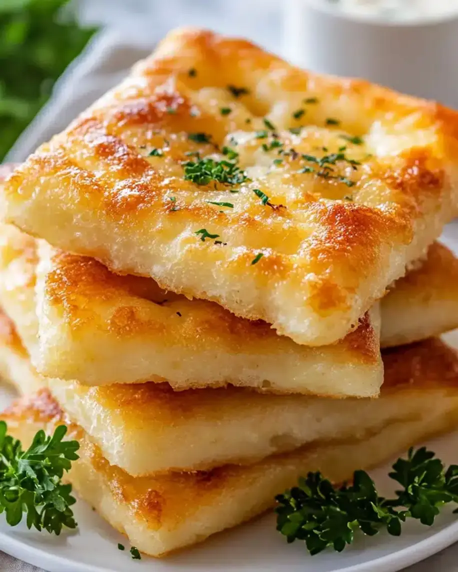 Fluffy Cottage Cheese Cloud Bread on a baking sheet.