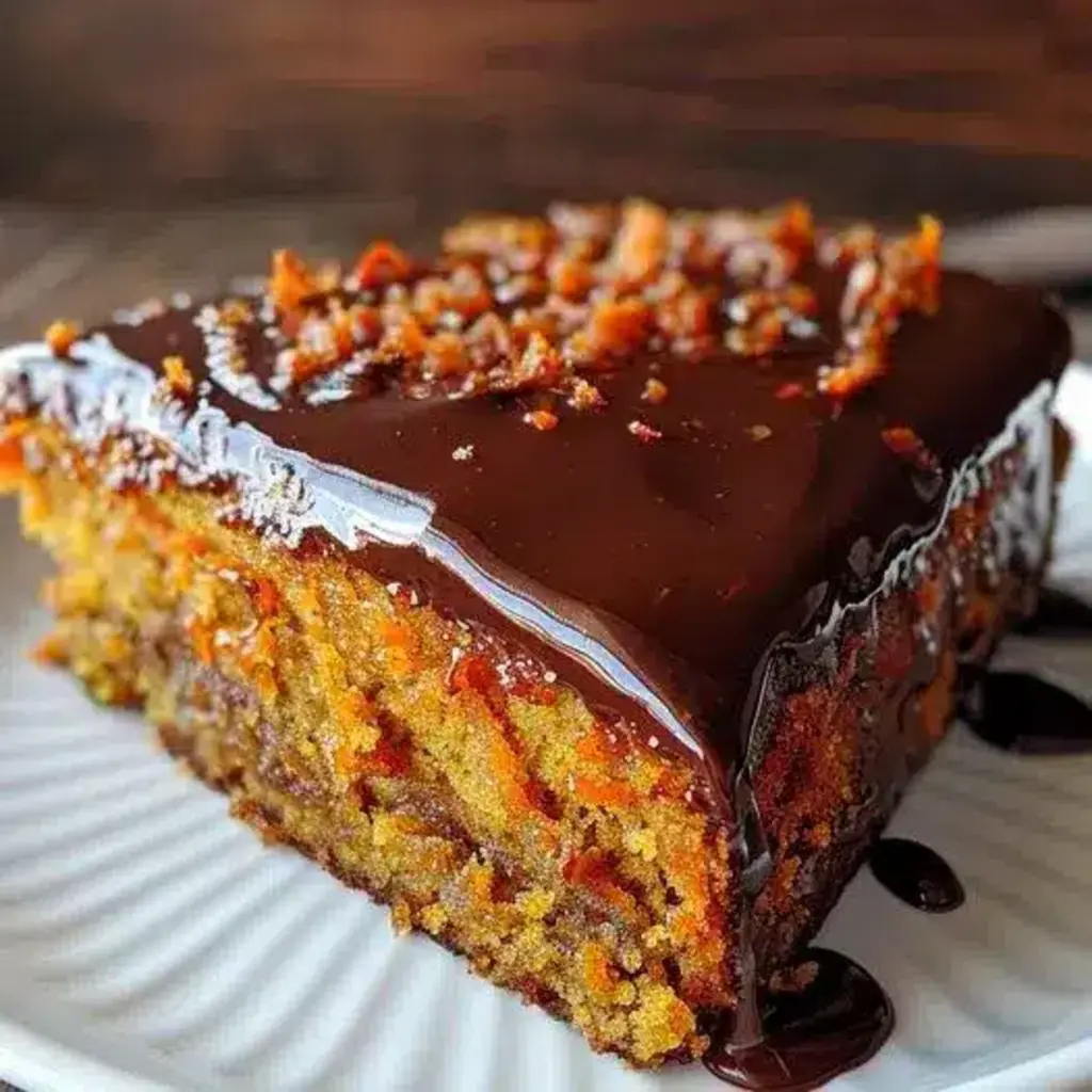 Moist Brazilian Carrot Cake with Glossy Chocolate Glaze
