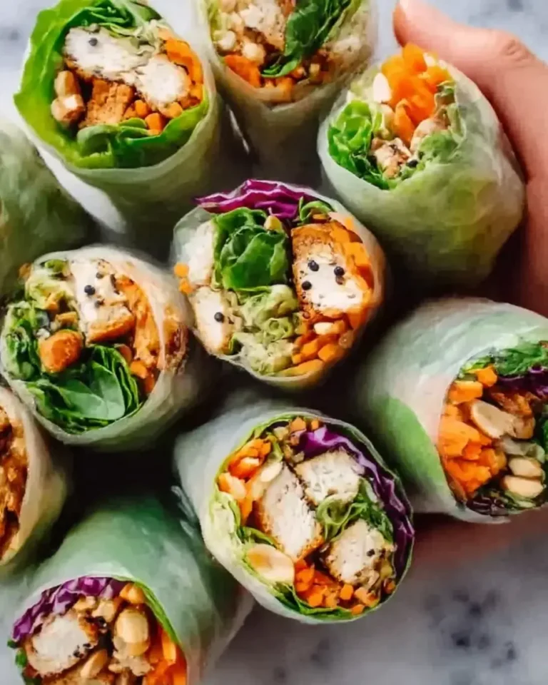 Chicken Spring Rolls with Hoisin Peanut Dipping Sauce Recipe