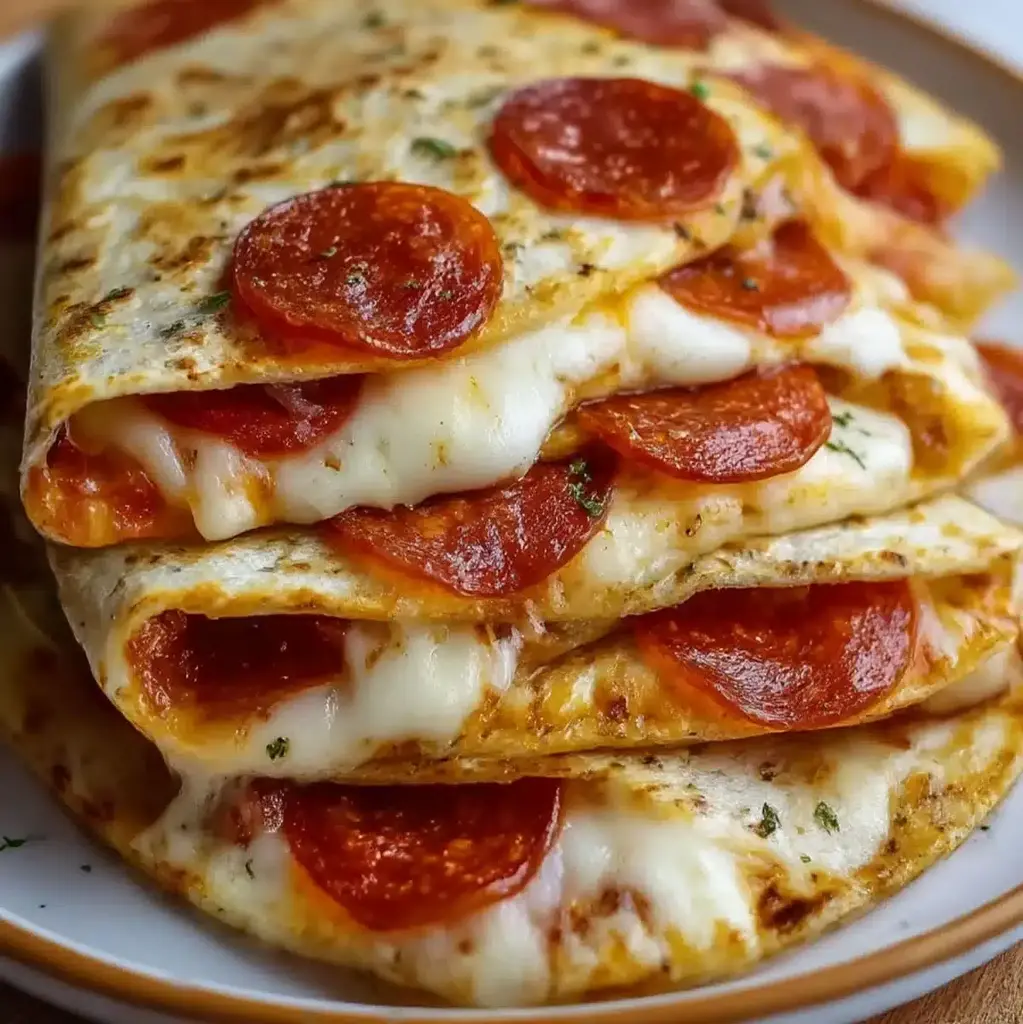 Pizza Quesadilla in a skillet