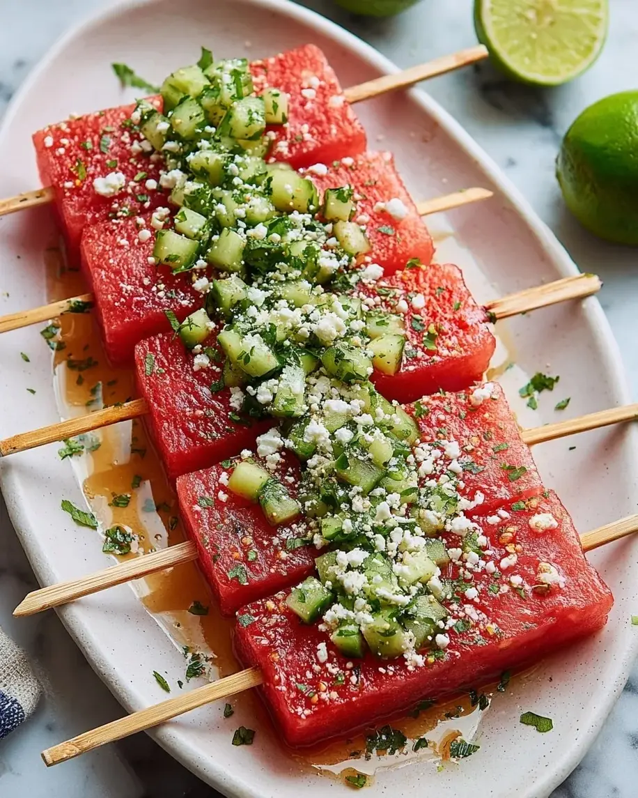 Watermelon Feta Tajín Skewers Recipe