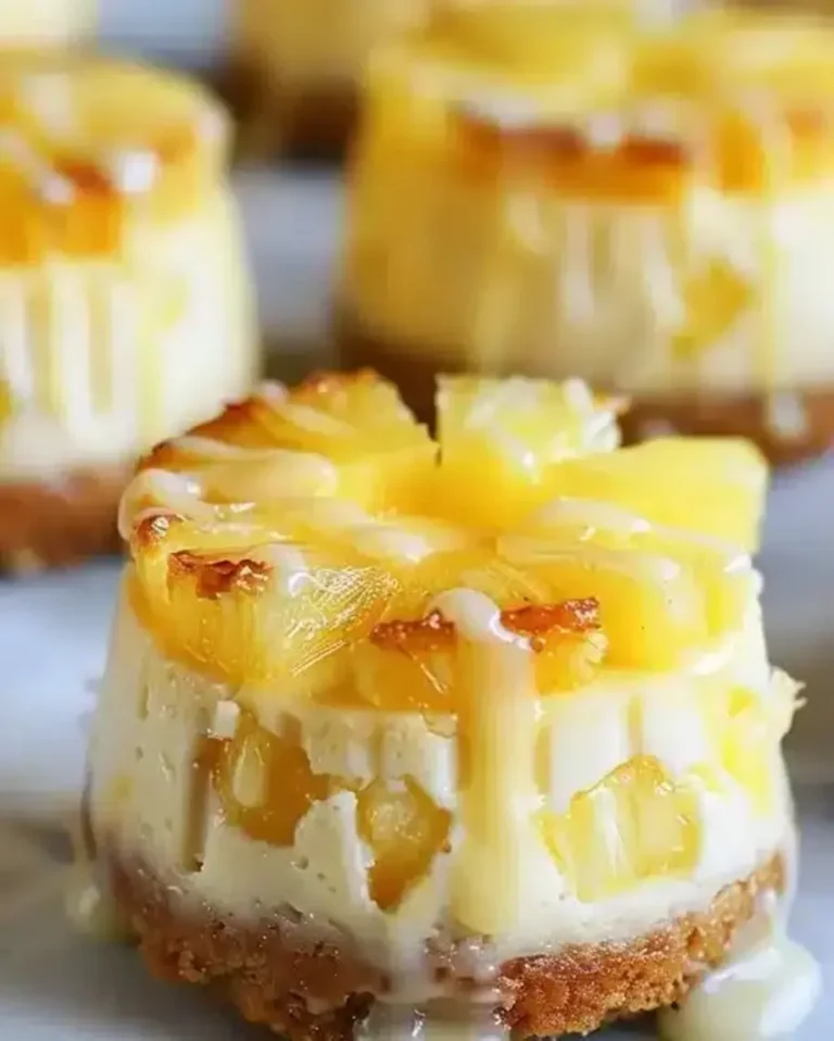 Mini Pineapple Upside-Down Cheesecakes – Easy Recipe